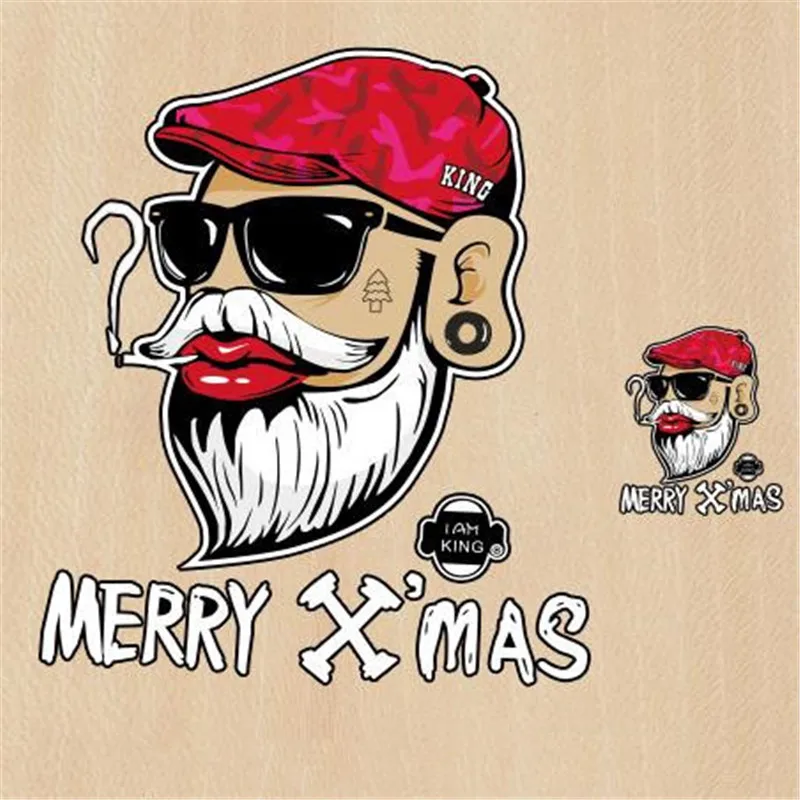 

Street Icon Women Men Clothes 250mm MERRY X'MAS Iron on transfer Printing Patches for clothing T-shirt Patch Diy 3D Stickers