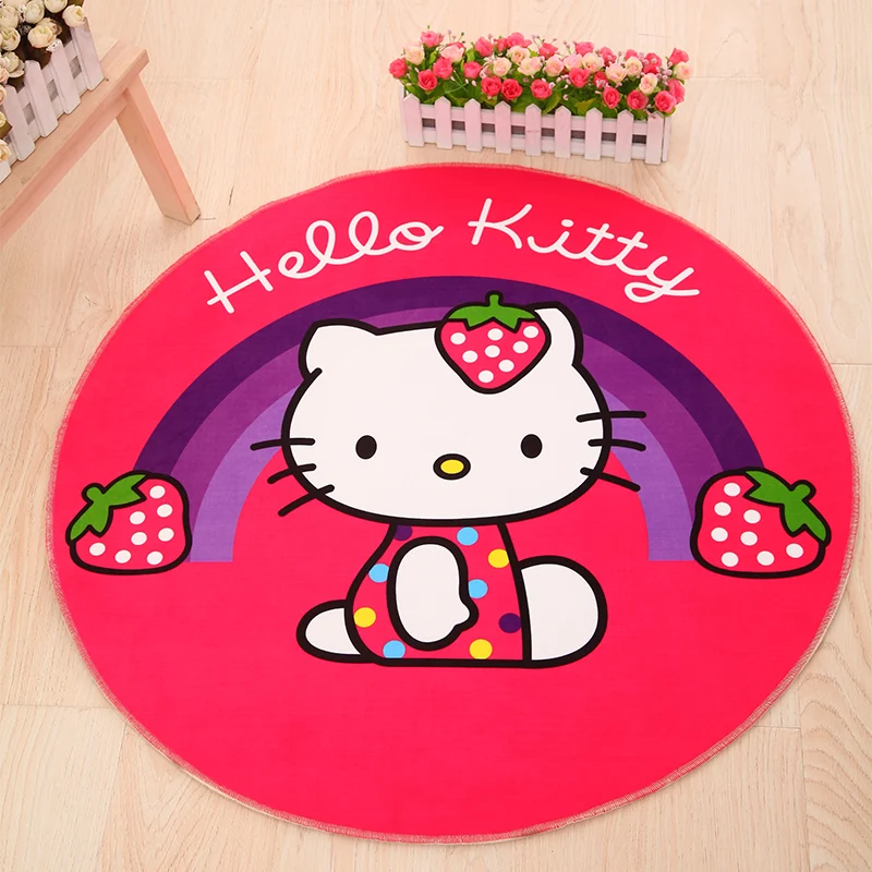 Kawaii круглая форма ковер мультфильм hello kitty Микки Капитан Америка Флаг Великобритании для домашнего использования ковер коврик "автомобиль"