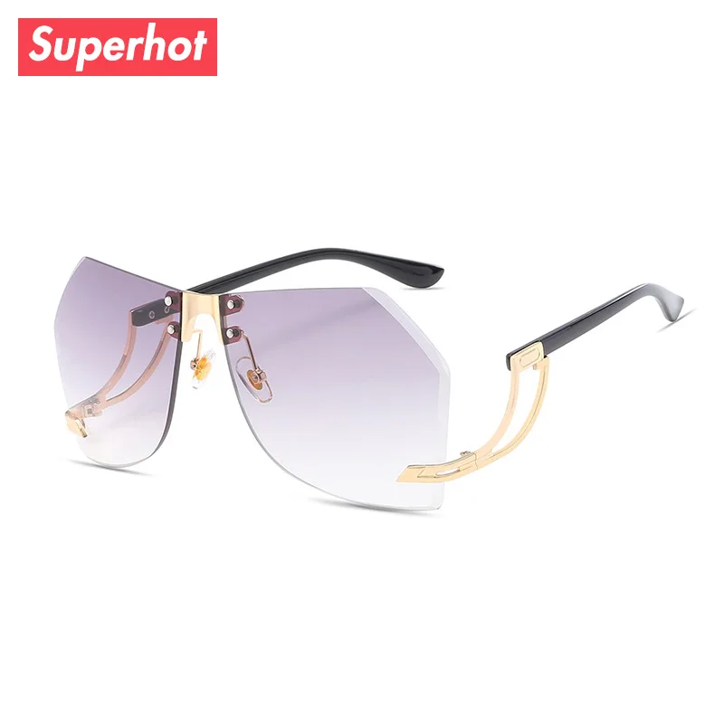 

Superhot Eyewear - Rimless Gradient Women Sunglasses Butterfly Shape Sun glasses Fashion Tinted Brand Designer Shades UV400 6503