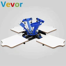 VEVOR четыре экрана пластины 4 цвета 4 станции поворотный потенциометр экран пресс для футболки руководство