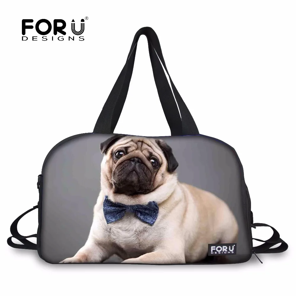 FORUDESIGNS Sport Bag Woman Yoga Mat Bags Cute French Bulldog Printed Team Training Athletic Bag Large Tote Shoes Pocket Handbag