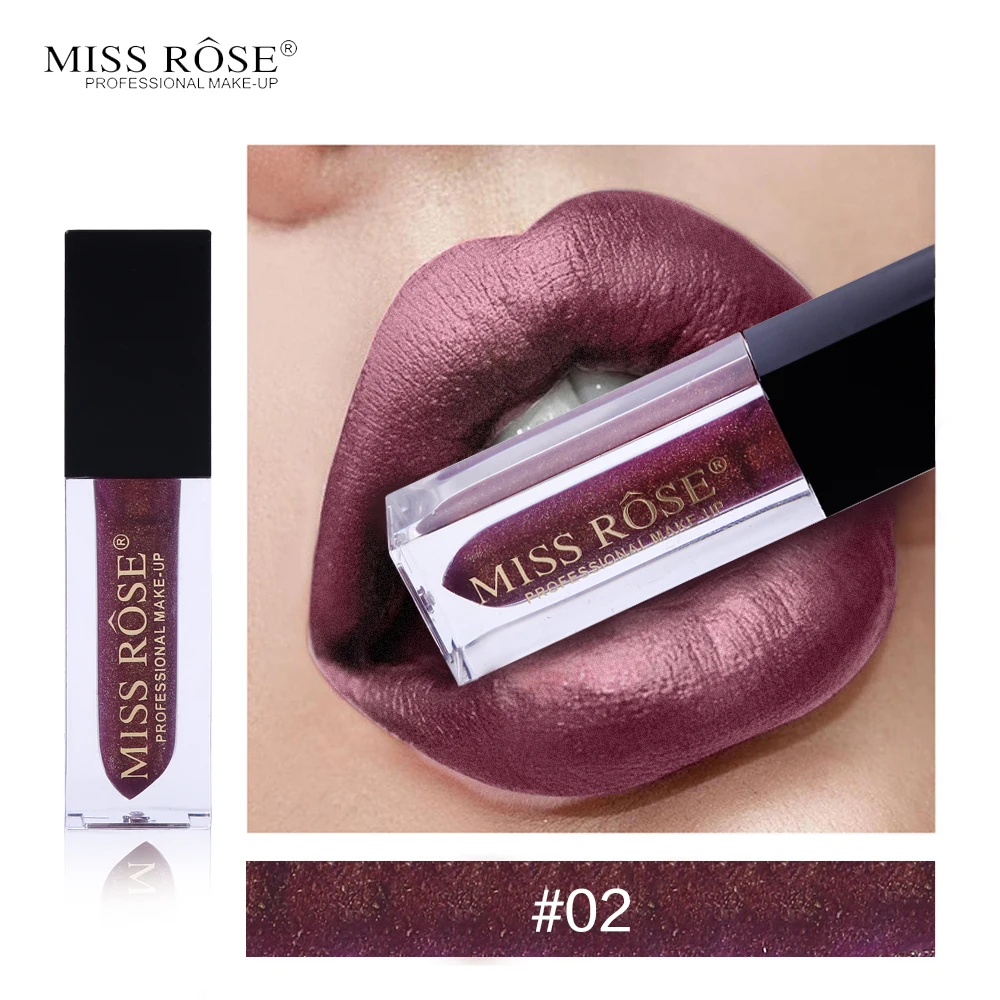 

Miss Rose Cosmetics Liquid Lipstick Glitter Lip Gloss Lip Tint Flash Color Lip Stain Long Lasting Waterproof Diamond Lipgloss