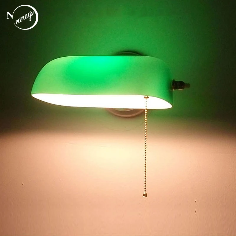 Винтажный Европейский зеленый Банкер настенный светильник классический промышленный Белый настенный светильник светодиодный E27 для спальни гостиной ресторана коридора