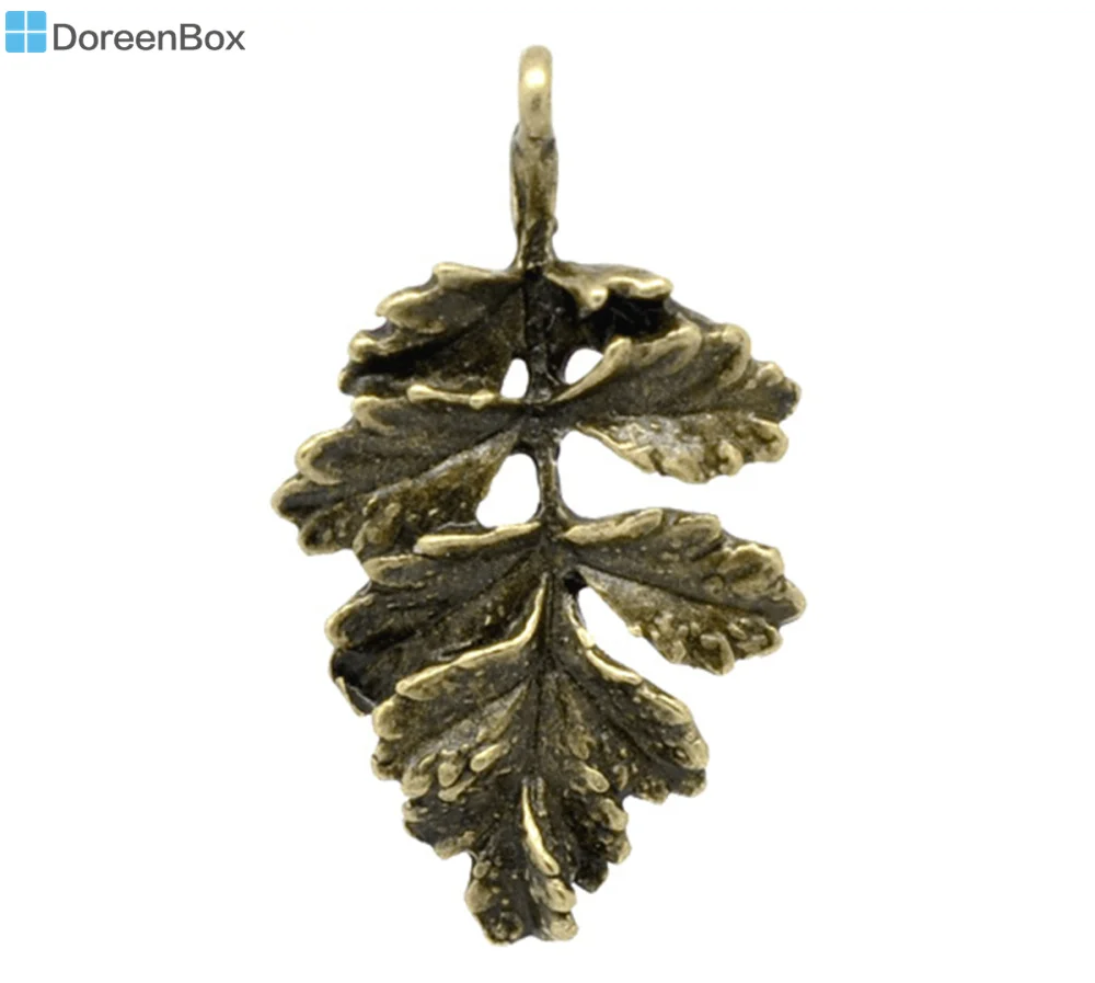 

Doreen Box Lovely 20 Bronze Tone Leaf Charm Pendants 32x19mm (B12375)