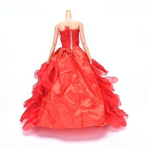 Hot Sale 7 Colors Available High Quality Handmake Wedding Princess Dress Elegant Clothing Gown For for Barbie Doll Dresses