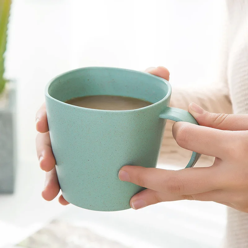Креативная пшеничная соломенная кружка чашка для кофе, молока кружки для путешествий короткая однотонная домашняя офисная кружка портативная рукоятка чайная кружка