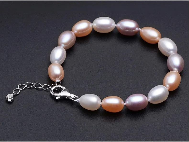 Женский браслет из серебра 925 пробы с натуральным жемчугом 8 мм|bracelets for|charm