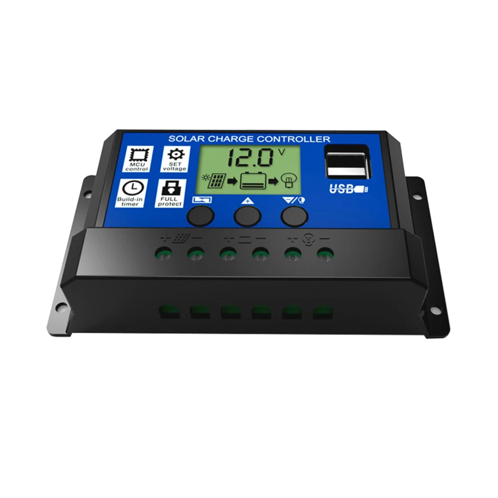 

PWM 12V 24V 30A Solar Panels Battery Charge Controller With LCD Display Dual USB Solar Panel Charger LO88