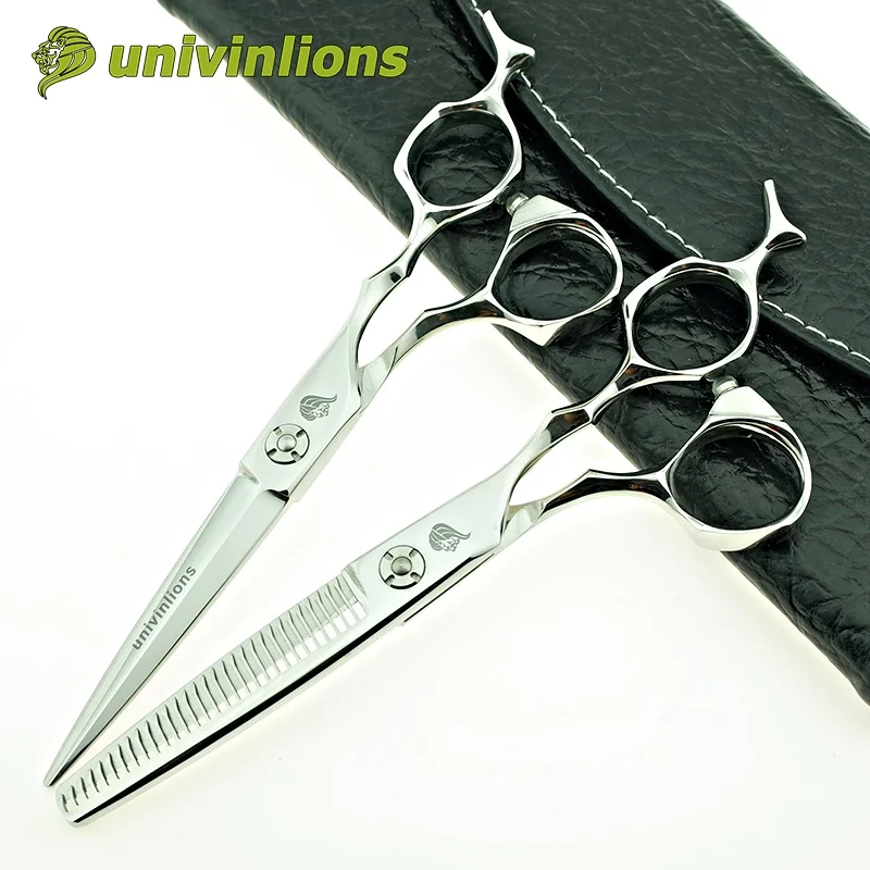 Univinlions 6 дюймов Лучшие Ножницы для волос японские Парикмахерские ножницы Профессиональные ножницы для стрижки волос Парикмахерские филировочные ножницы набор - Цвет: set two pieces