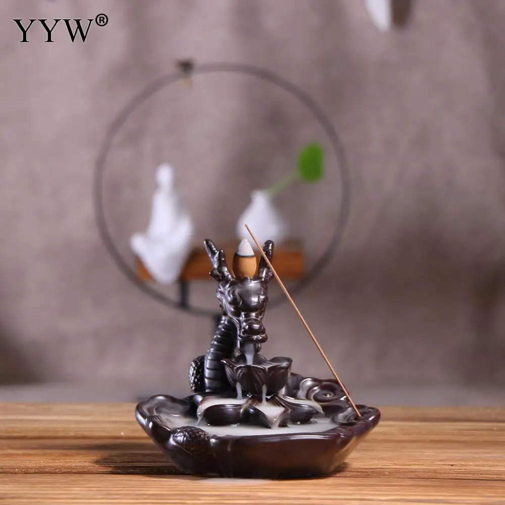 

Dragon Incense Burner Backflow Waterfall Incense Stick Holder Dragon Decoration Creative Incienso Censer Ceramic Aroma Burner
