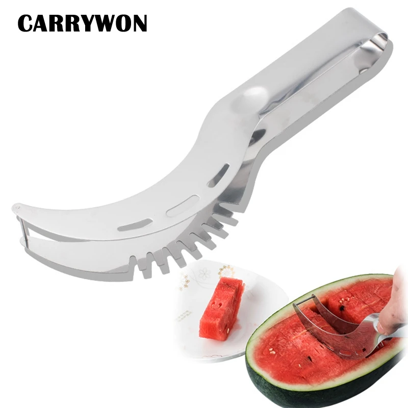 CARRYWON 24.5*3CM Stainless Steel Watermelon Slicer Cutter Knife Corer