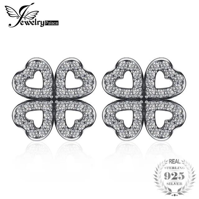 Jewelrypalace 925 Sterling Silver Openwork Dazzling Clovers Stud Earrings Gifts Jewelrypalace 925 Sterling Silver Openwork Dazzling Clovers Stud Earrings Gifts
