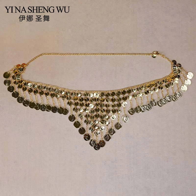 

Dancer's Triangle Coin Waist Belt Belly Dance Waist Chain Belt Ornament Oriental Dance Waist Chain Metal Coin Belly Dance Chain
