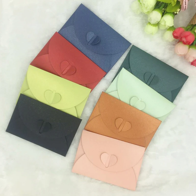 

100pcs/ small colored pearl blank paper envelopes wedding invitation envelope/gold-plated envelope /8 color 10.5*7cm envelope