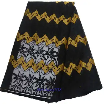 

African Lace Fabric 2019 French Cord Lace Fabric Embroidered Nigerian Tulle Lace Fabric With Stones For Wedding 01