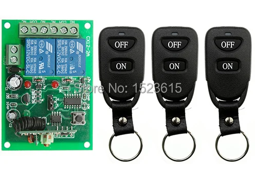

New DC12V 2CH 10A wireless remote control switch system teleswitch 3X Transmitter + 1X Receiver relay smart house z-wave