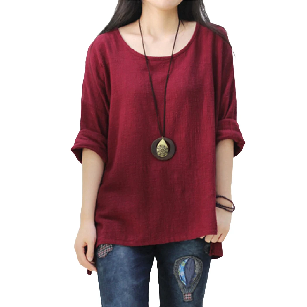 Cotton And Linen Shirt Long Sleeve Autumn Tops Womens