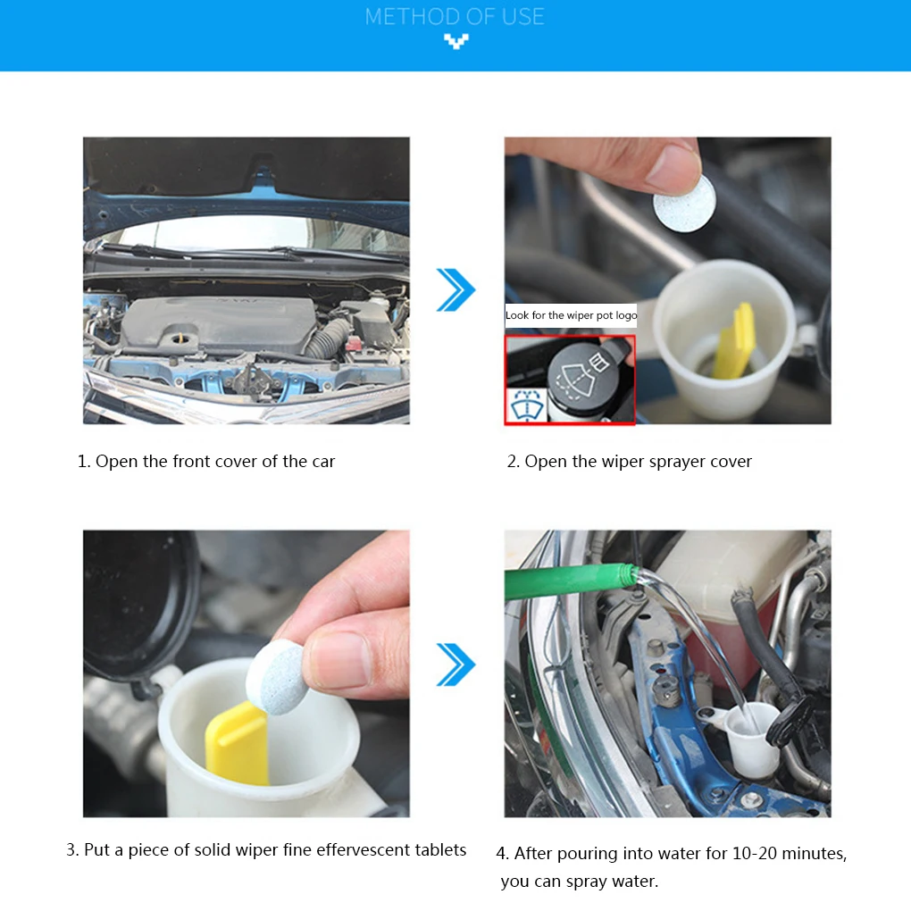 10 шт./упак.(1 шт. = 4L вода) Автомобильный твердый стеклоочиститель Fine семиномерный стеклоочиститель чистящее средство для чистки автомобильных окон ветровое стекло автомобиля очиститель автомобильные аксессуары