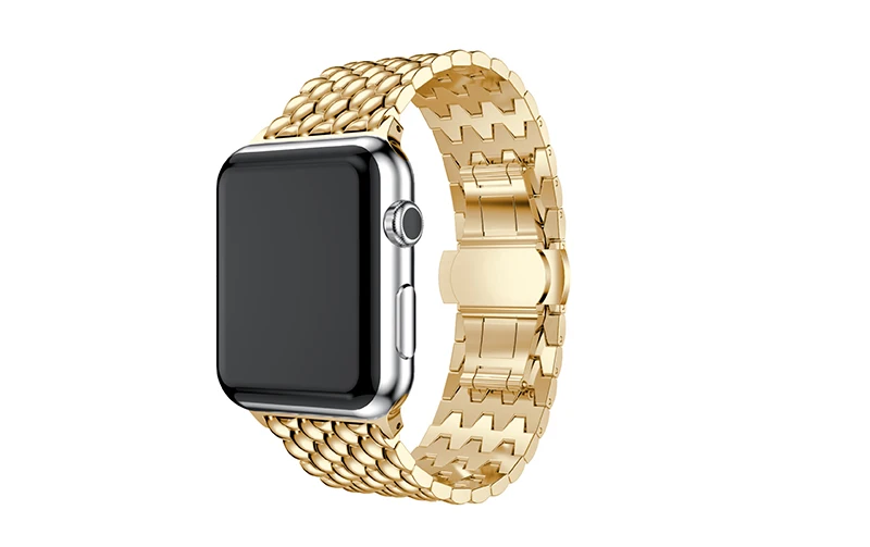 Luxuty Metal Watch band for apple smart watch strap Stainless Steel design Men's watch strap bracelet (9)