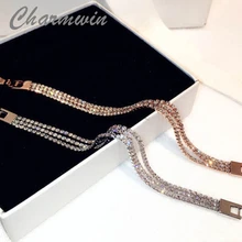 Charmwin изысканный Полный женский браслет модный бренд роскошные стразы браслеты ювелирные изделия PS0184