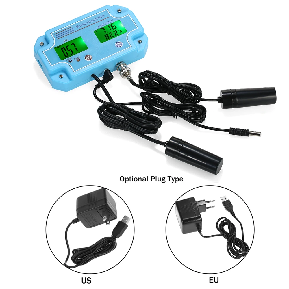 

Mini Portable 3 in 1 pH/EC/TEMP Meter Water Detector Multi-parameter Digital LCD Tri-Meter Multi-function Water Quality Monitor