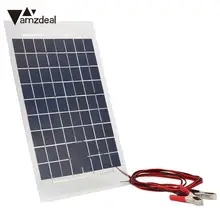 AMZDEAL 18 в 10 Вт Панель зарядки от солнца внешний портативный аккумулятор для автомобиля с зажимами крокодила солнечная панель на открытом воздухе