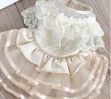 Flower Adornment Dog Dress Wedding Dresses For Dogs Pet Skirt Costume Supplies XS, S, M