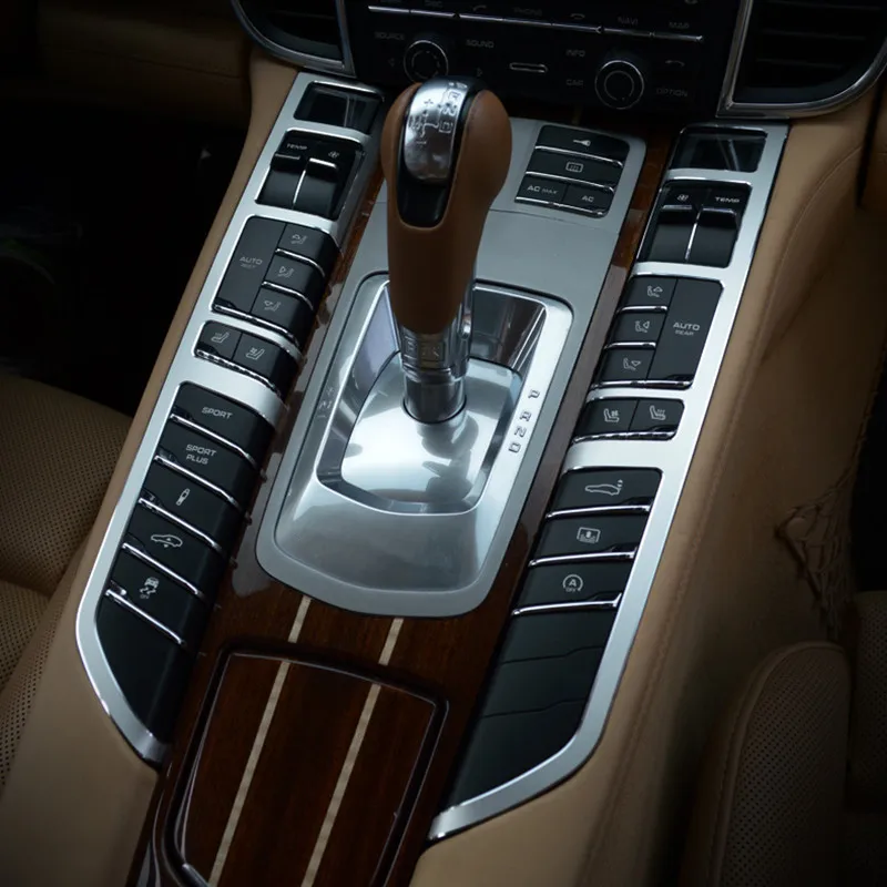 Внутренняя Центральная панель управления шестеренкой кнопка декоративная отделка полосы для Porsche Panamera 2010-16 автомобильный Стайлинг алюминиевый сплав
