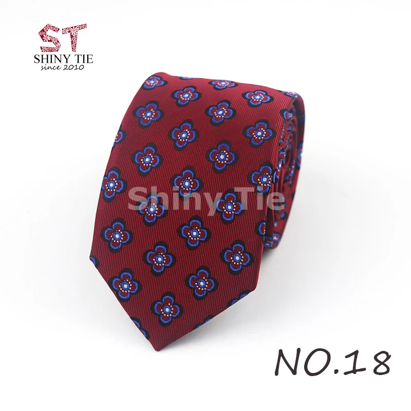 Модный дизайн мужской галстук из полиэфира Формальные 7 см галстуки в полоску бизнес черный синий Винтаж Gravatas Свадебный костюм подарок - Цвет: 18