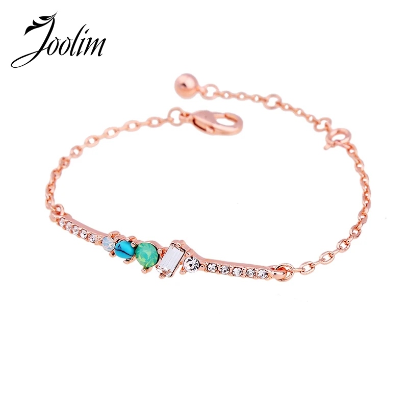 

JOOLIM Luxury Rose Gold Delicate Color Charm Bracelet Fashion Jewelry