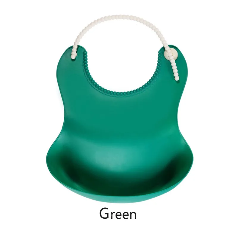 Детские нагрудники Shujin, Мягкие Силиконовые Слюнявчики, водонепроницаемые Слюнявчики для малышей, детские нагрудники для кормления, нагрудники для девочек - Цвет: Green
