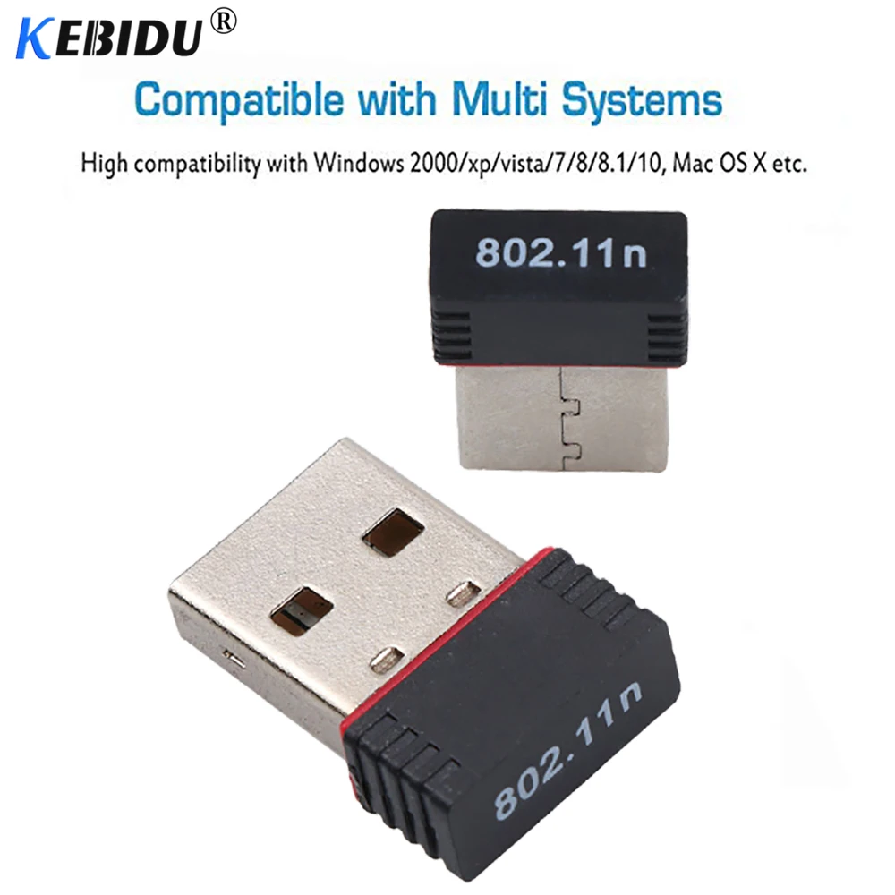 Kebidu сетевая карта USB беспроводной wifi адаптер 150 Мбит/с 2,4 ГГц мини Сетевая LAN Карта 802.11b/g/n RTL8188EU адаптер для ПК рабочего стола
