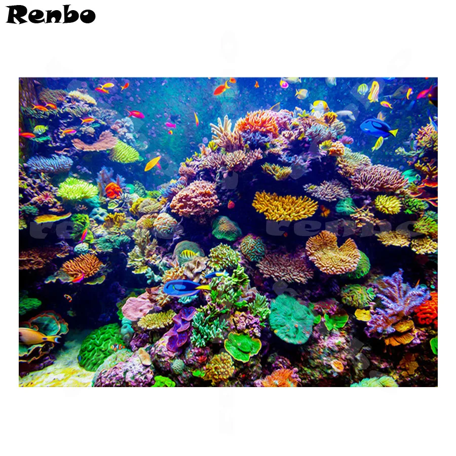 

Full Square Diamond Painting Underwater Sea Fish Coral Reefs 5D DIY Kit Cross Stitch Diamond Embroidery Rhinestone Mosaic decor