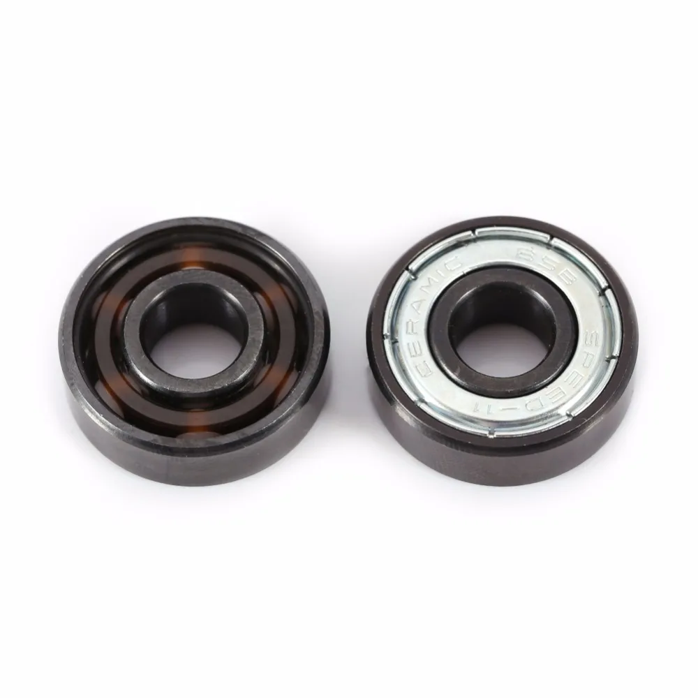 16pcs Ceramic Swiss BSB 608 8*22*7mm ABEC-11 Hybrid 6 White ZrO2 Balls Skateboard Bearing Skating Inline Roller Skate Wheels 608