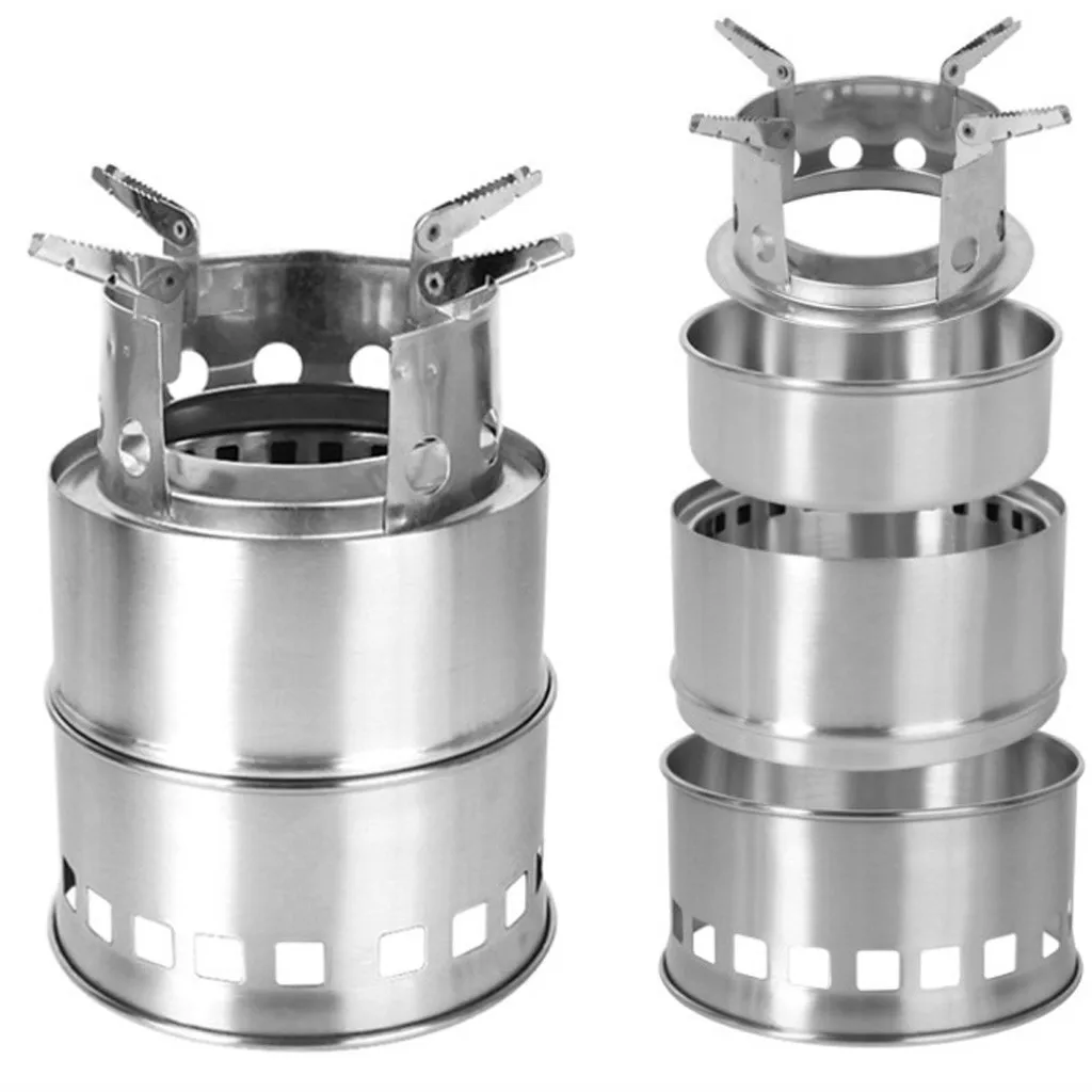 

Camping Stove Portable Stainless Steel Wood Stove camping equipment for Outdoor hiking camping Traveling Picnic BBQ 13.56