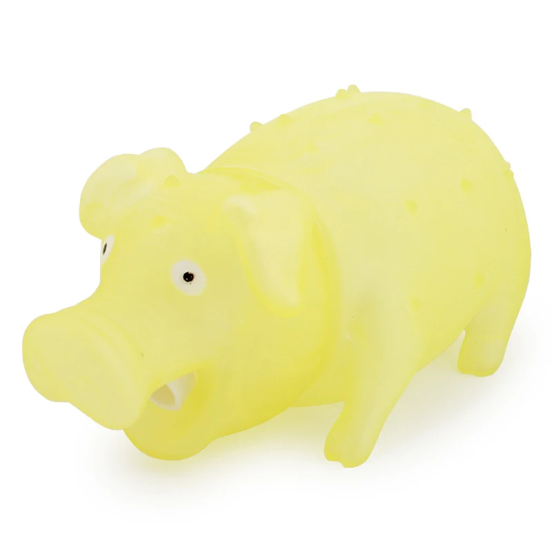 Cute Vinyl Rubber Pig Shape Pet LED Glowing Squeak Toys for Dog Cat Puppy Bite Sound Toys Chew Cleaning Thooth Pet Supplies8