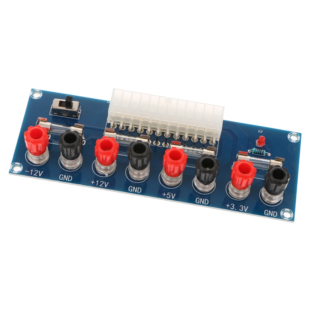 24 Pins ATX Benchtop Power Board Computer Power Supply Breakout Adapter Benchtop Power Board Kit 