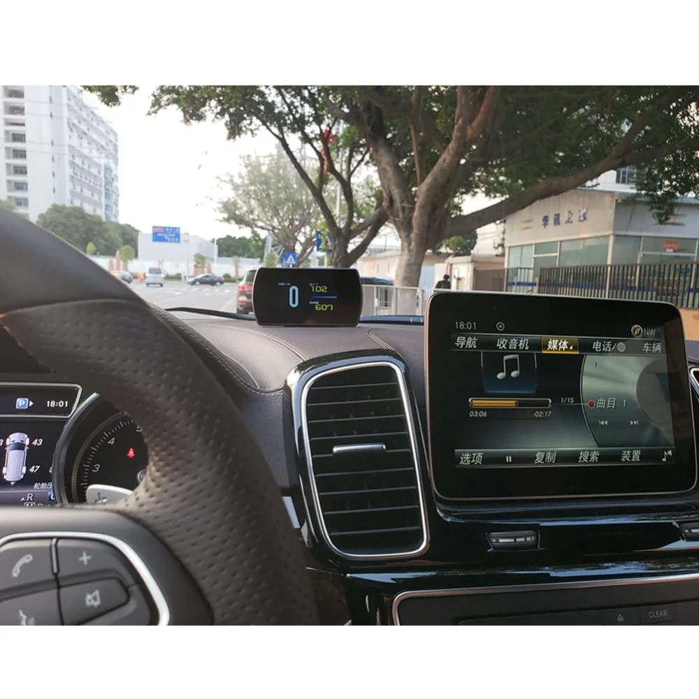 Cena P12 4.3 TFT OBD Hud GPS Head Up wyświetlacz cyfrowy wyświetlacz szybkościomierza samochodowego komputer pokładowy OBD2 prędkościomierz kod błędu wyczyść