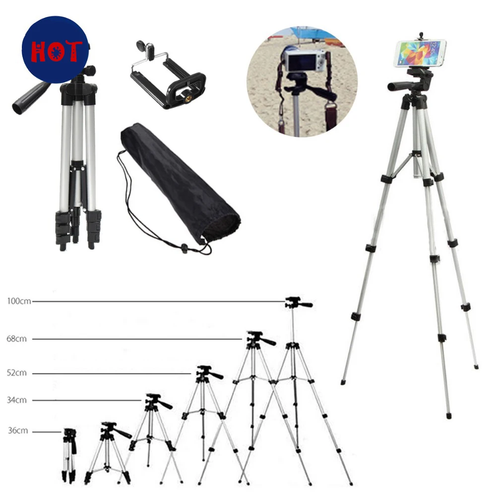 

36-100cm Universal Adjustable Tripod Stand Mount Holder Clip Set For Cell Phone Camera Accessories Outdoor Photographic Selfie