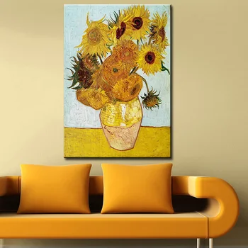 

wall Picture oil painting vincent van gogh vase with twelve sunflowers impressionist painter print wall painting No Framed