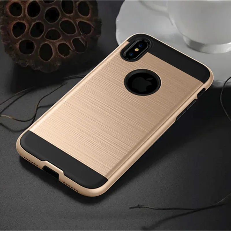Для iPhone 8 7 6 S Plus X случае Роскошные Матовый Гибридный Броня PC + Мягкая силиконовая