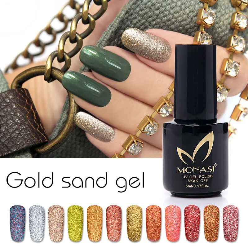  MONASI Gold Sand Gel Nail Polish Matte Blue Matt Effect Long Lasting Cheese Gel Varnishes Nail Lacq