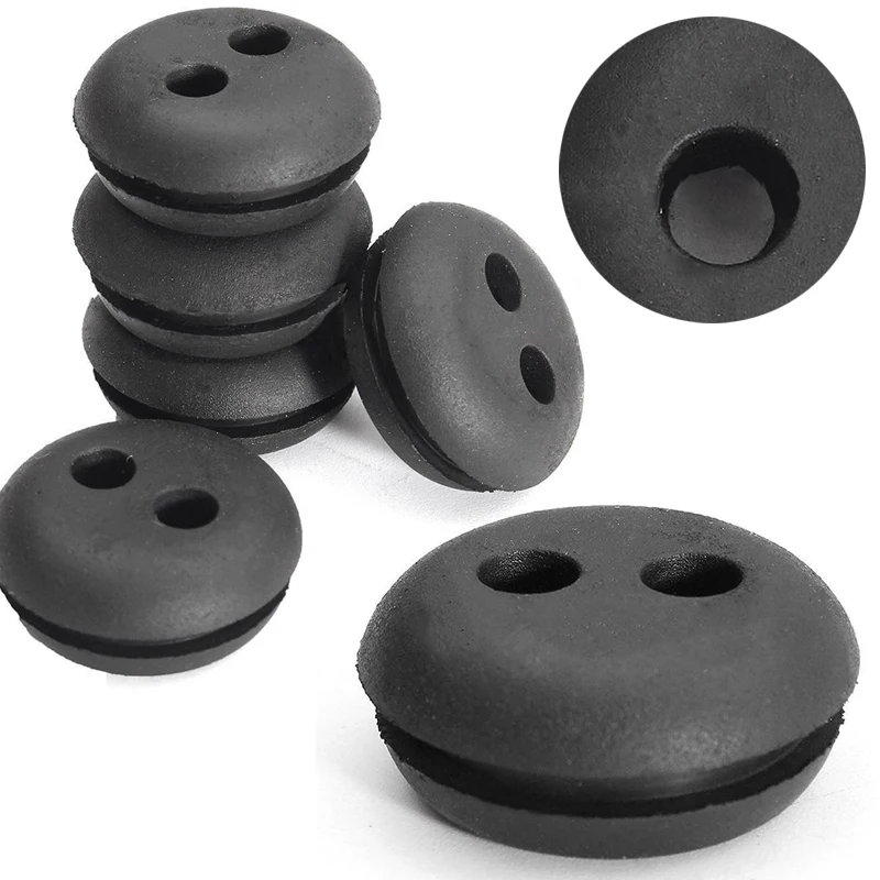 5pcs 2 Hole 20mm Black Assortment Fastener Kit Rubber Fuel Gas Line