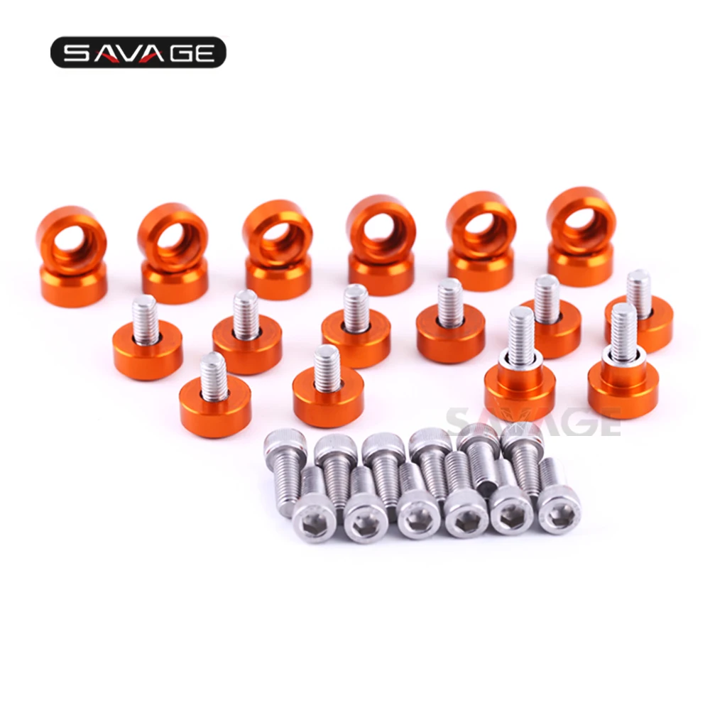 

22 PCS Front Fender Frame Fairing Bolts For KTM 990 ADVENTURE S R 2006-2013 Motorcycle Accessories Screws Bolt CNC M6 Orange
