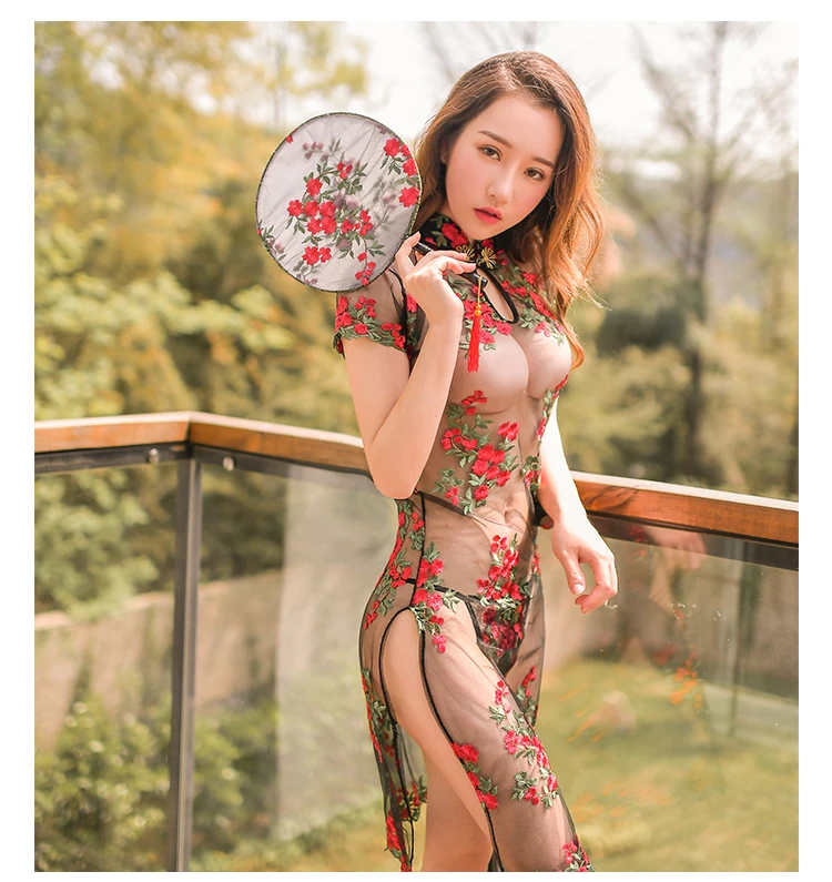 Женское сексуальное нижнее белье, прозрачные классические вышитые cheongsam, привлекательные сексуальные пижамы для взрослых