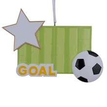 Football Field Goal Personalized Polyresin Christmas Ornaments as Handcraft Souvenir for player or fans gift or home decor