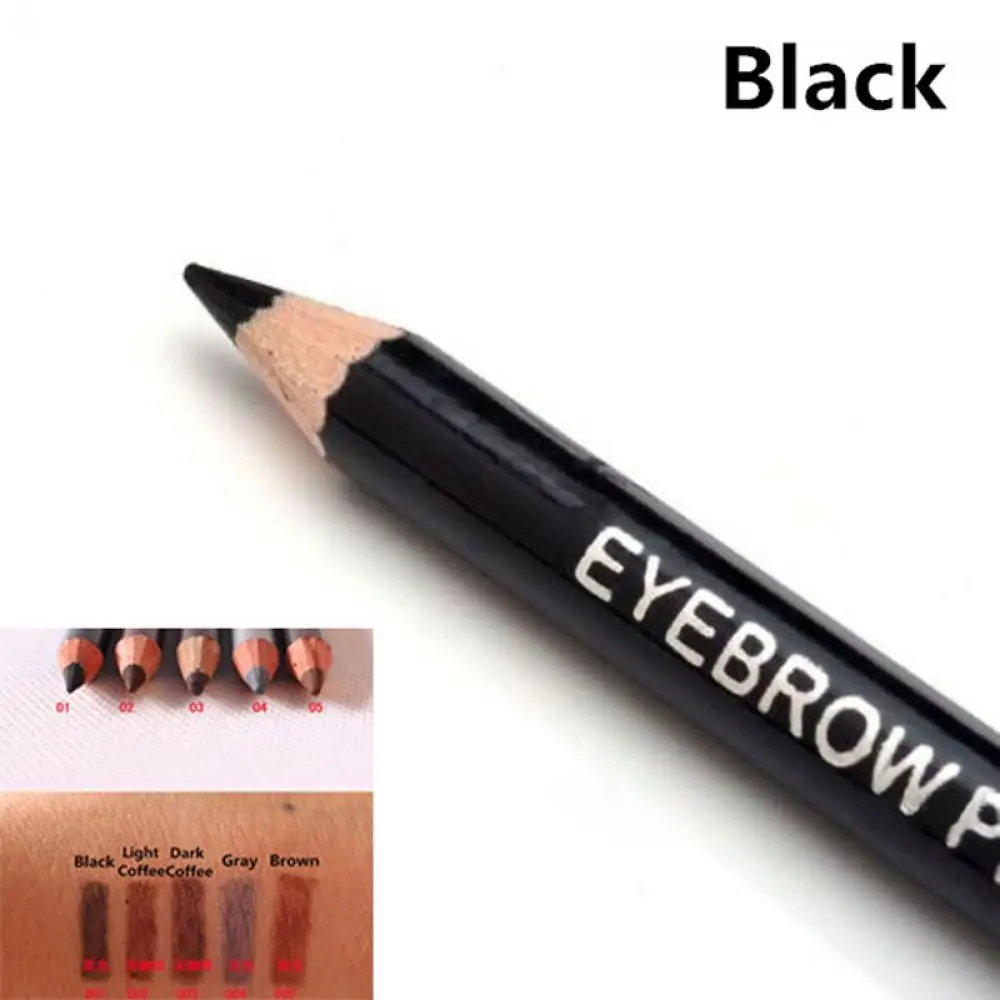 1 шт. модный макияж стойкий Леопардовый карандаш для бровей с кисточкой Водонепроницаемый maquiagens 5 цветов - Цвет: black