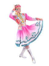 Ropa de danza desgaste Del funcionamiento Del Vestido de expansión de la minoría china de Mongolia trajes falda de baile ropa Étnica vestido jupe