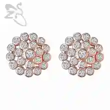 

Crystal Round Earring For Women Ear Pin Oorbellen Rose Gold Earrings boucle d'oreille Piercing Body Jewelry Fashion Ear Studs