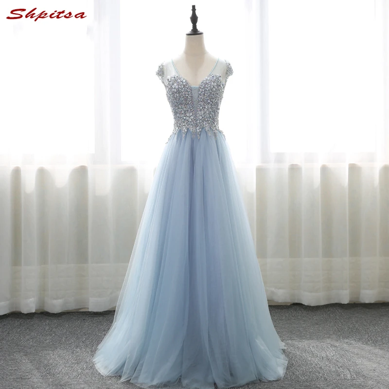 Vestidos de Fiesta largos de lujo para mujer, vestidos largos de lentejuelas de cristal para graduación, de formato largo vestido de noche, Envío Gratis|vestido de formatura longo|free shipping dressesprom dresses -